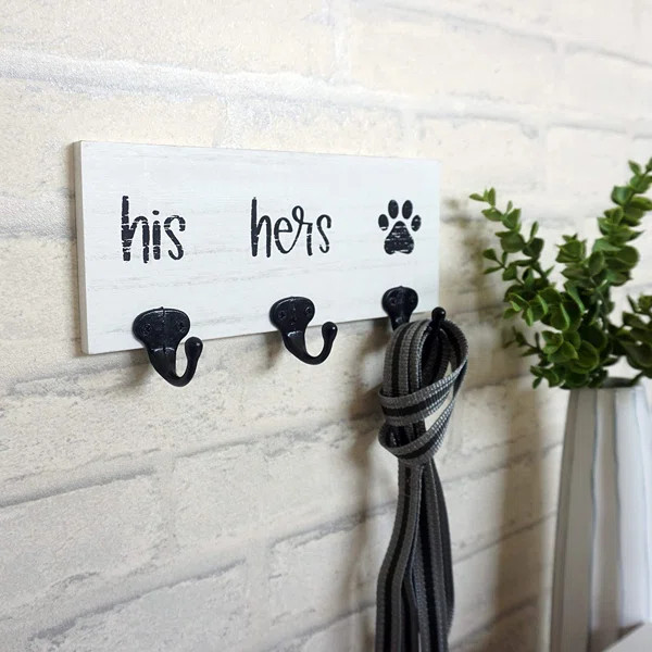 Aksa 3'' Wide Wall Hook in Black/White | Wayfair North America