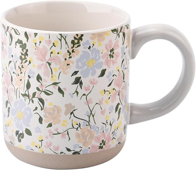 Sweet Water Decor Floral Stoneware Coffee Mugs - 14oz Cute Coffee Cups for Hot & Cold Drinks - Di... | Amazon (US)