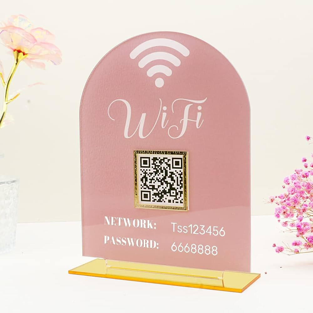 WiFi Qr Code Sign For Home Hotel Airbnb Guests,Personalized Salon Beauty Nails Spa Dentist's WiFi... | Amazon (US)