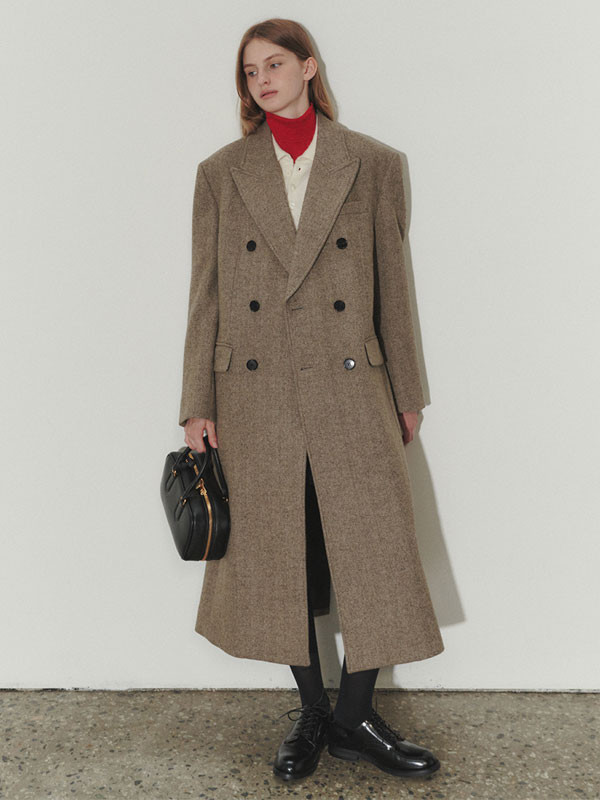 Unisex Tailored Double-Breasted Coat_Herringbone | W Concept (US)