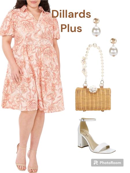 Dillards plus-size outfit. 

#plussize
#plusdress

#LTKplussize #LTKitbag #LTKshoecrush