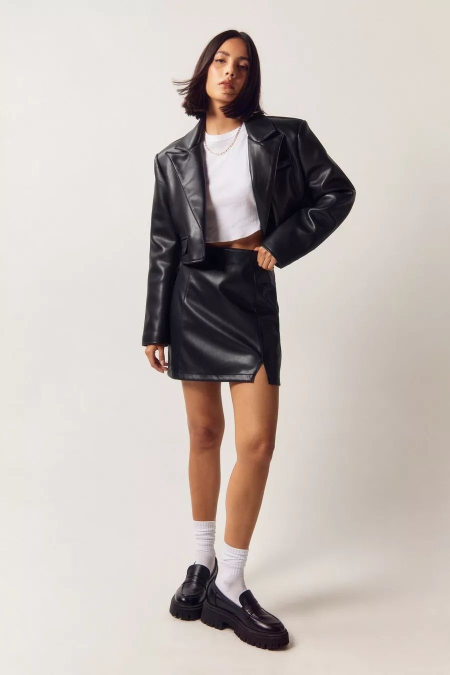 Cropped Faux Leather Jacket | Nasty Gal US