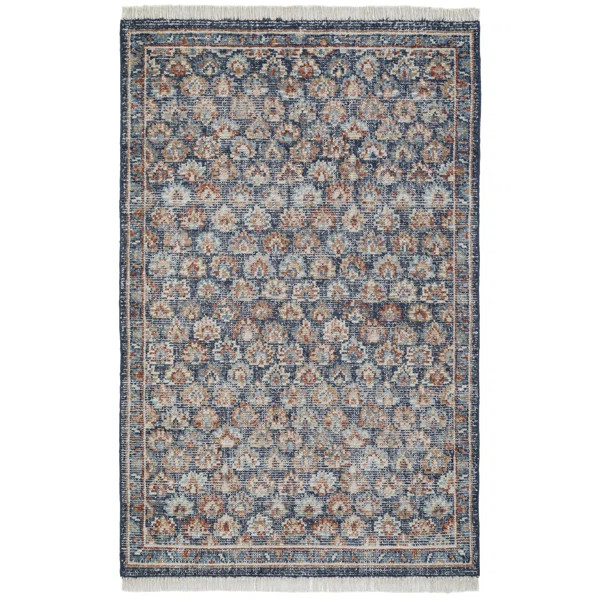 Bungalow Rose Hand Knotted Wool Floral Rug | Wayfair North America