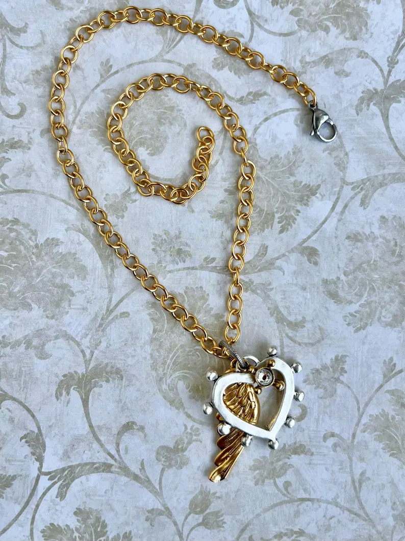 Winged Heart Necklace - Etsy | Etsy (US)