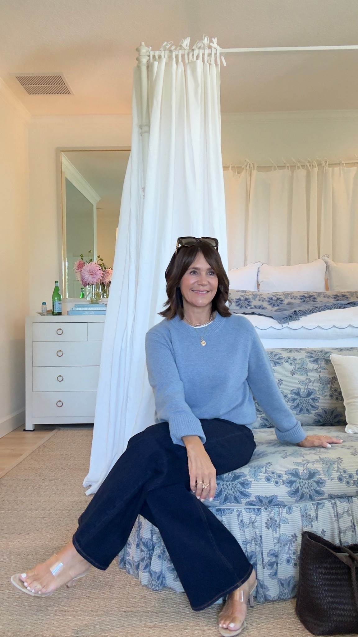 This blue cashmere sweater from @Quince  is one of my new faves! Slightly oversized and a piece I’ll wear all year! I’m wearing an xs. 

#quincepartner

#LTKOver40 #LTKdayinmylife