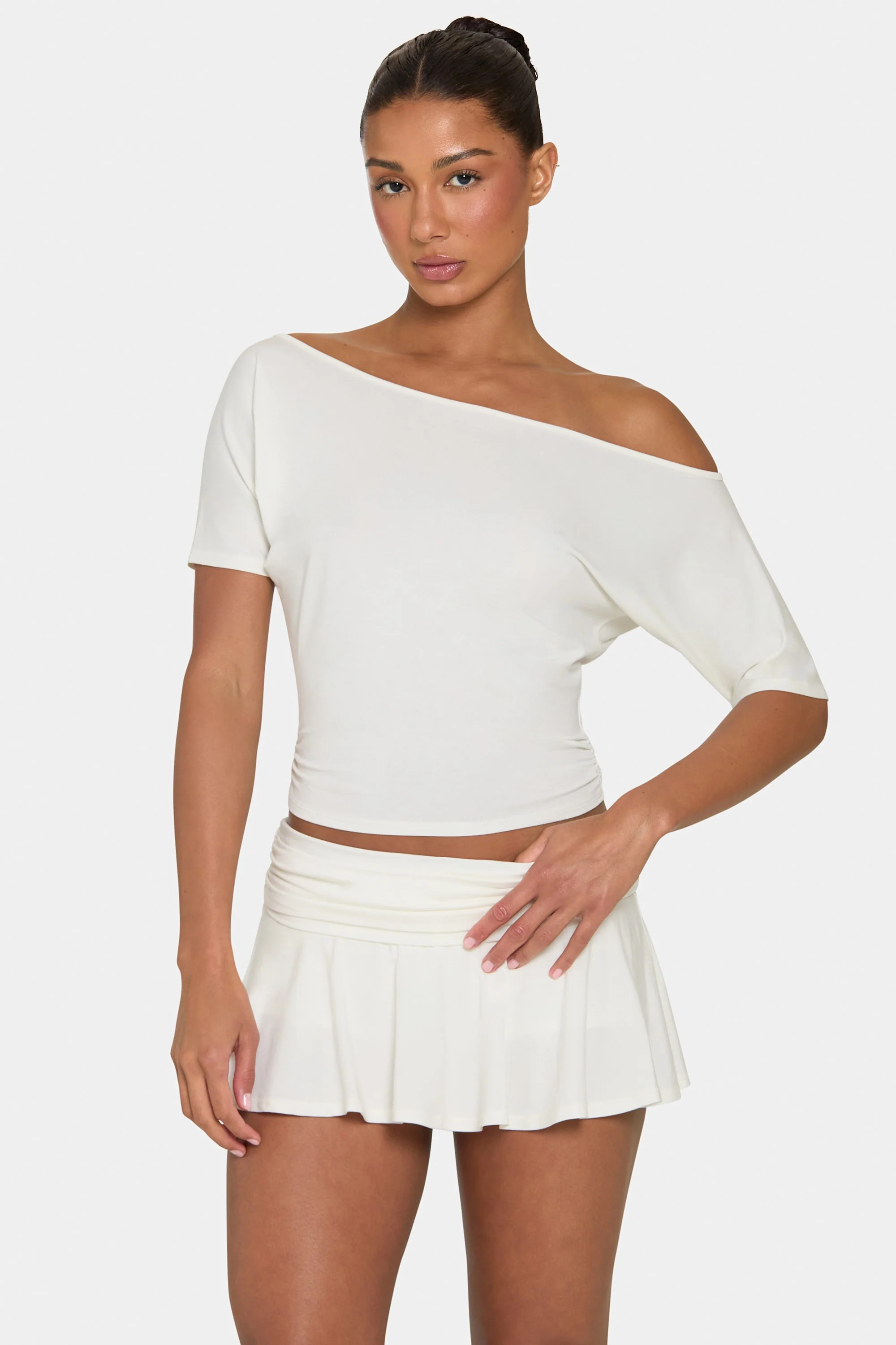 ButterCloud™ Slouchy Off-Shoulder Top in Coconut | Oh Polly