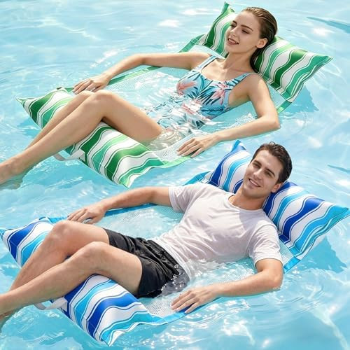 Jasonwell Inflatable Pool Hammock Float - 2 Pack Water Hammock Pool Floaties Multi-Purpose (Saddl... | Amazon (US)