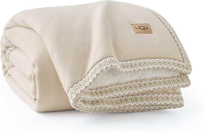 UGG Braid Reversible Throw Blanket \u2013 Ultra Soft Throw with Faux Suede and UGGFluff, Cozy Acc... | Amazon (US)