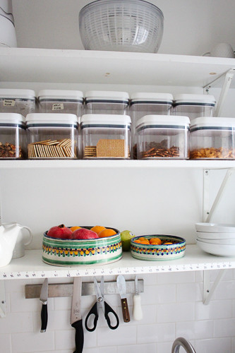 Clear containers are a MUST for open kitchen shelves in a small kitchen!

#LTKFindsUnder50 #LTKHome