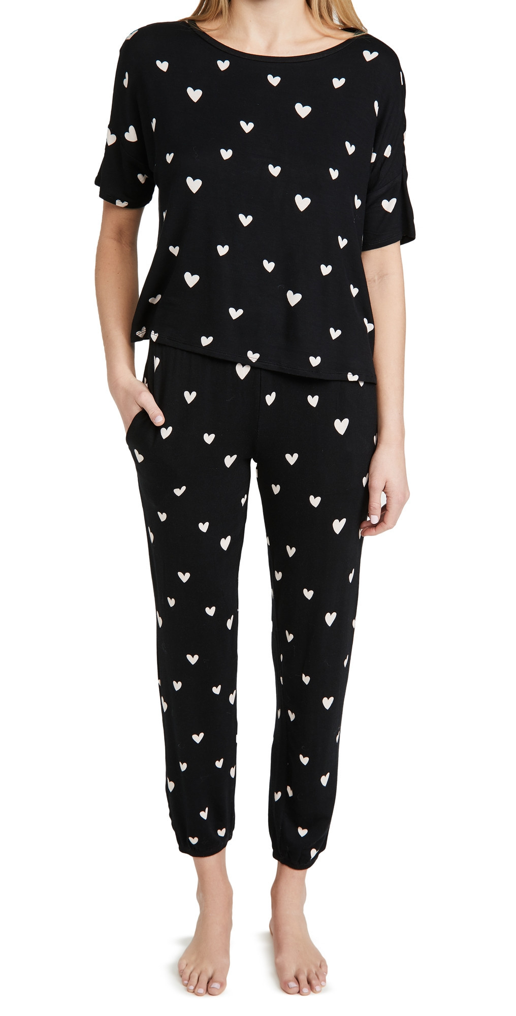 Honeydew Intimates Sun Lover Lounge Set Black Hearts M | Shopbop