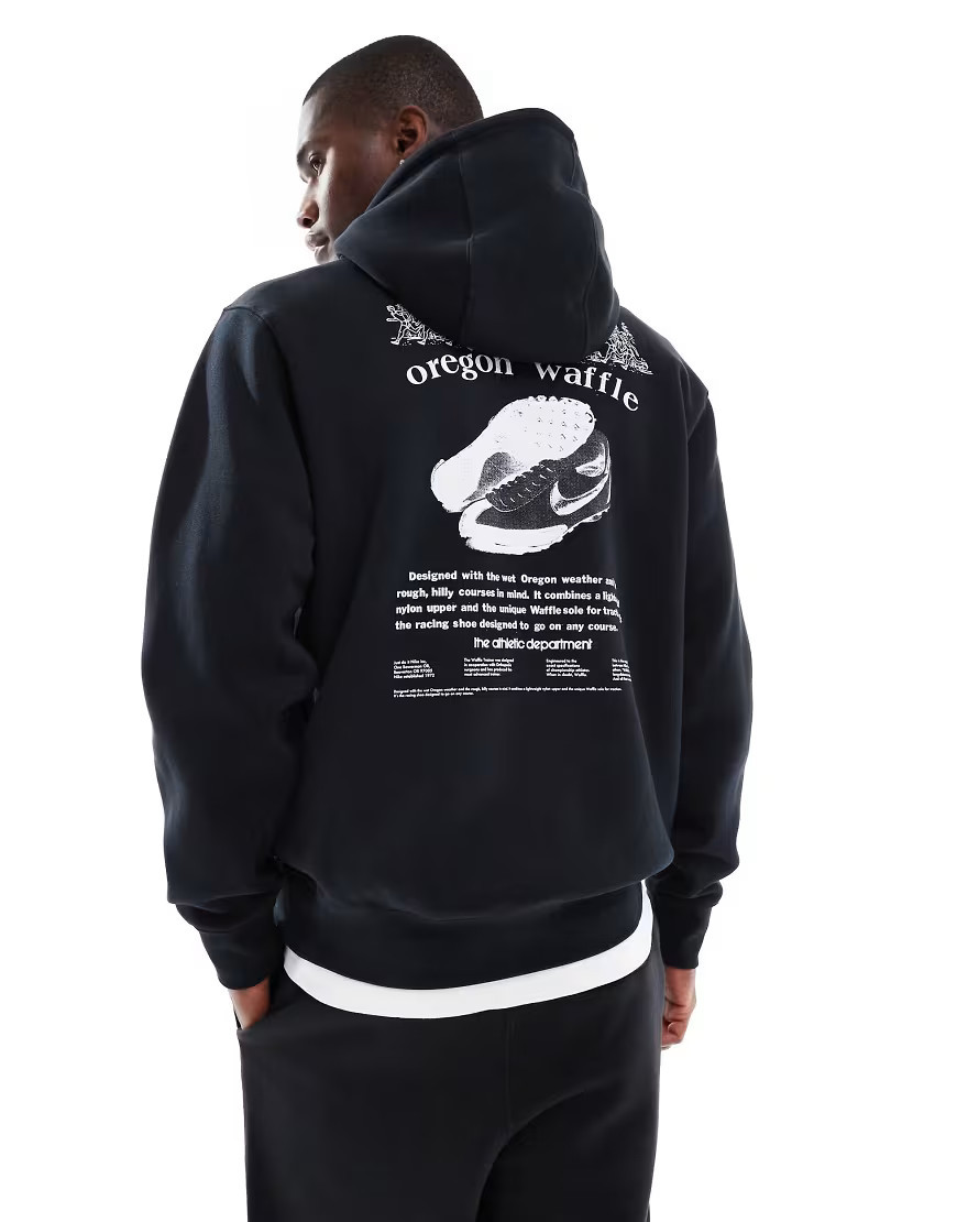 Nike Club backprint graphic hoodie in black | ASOS (Global)