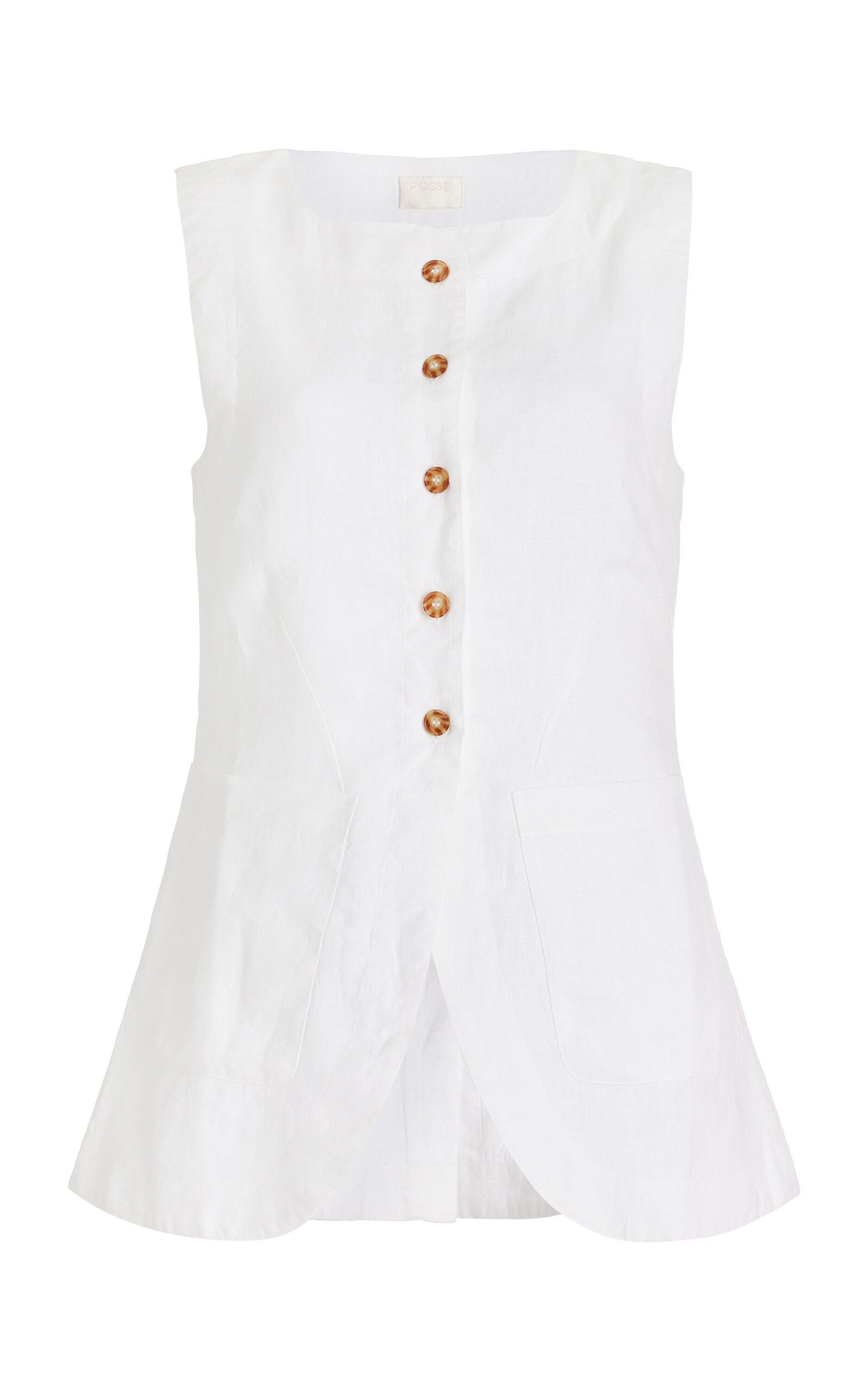 Posse - Exclusive Emma Linen Vest - Ivory - M - Moda Operandi | Moda Operandi (Global)
