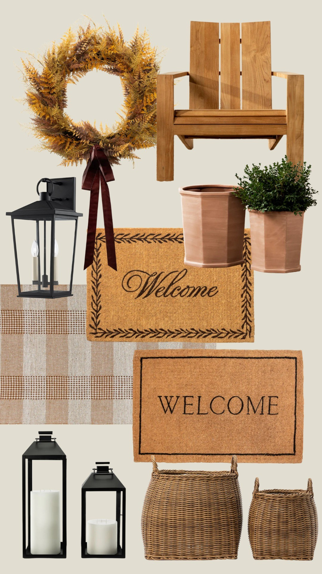 Fall Finds.front porch, fall wreath, door mat, welcome mat, plater, terracotta pots, lantern, porch light fixture, adirondack chair, outdoor rug, baskets

#LTKHome #LTKSeasonal #LTKStyleTip