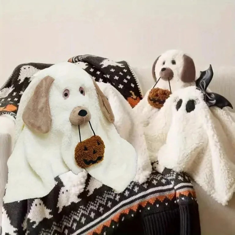 Cute Dog & Bat Halloween Decorative Pillow - Soft, No-Power Home Accent for Festive Atmosphere | Walmart (US)