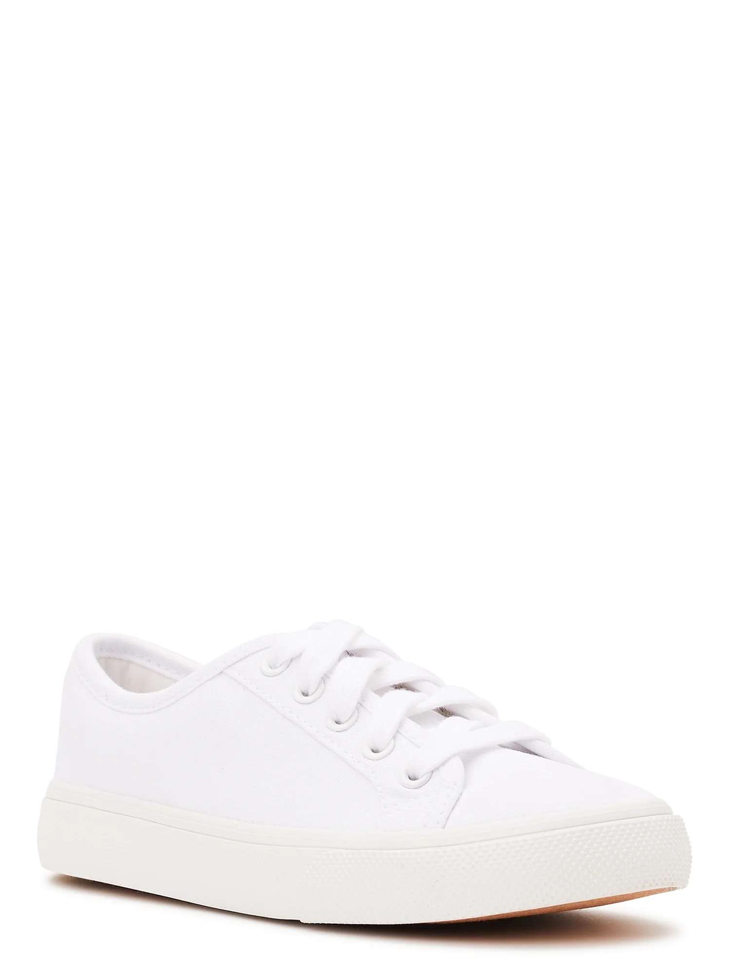 Wonder Nation Little Girl & Big Girl Canvas Skate Sneakers, Sizes 13-5 - Walmart.com | Walmart (US)