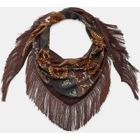 Zara - Paisley Print Fringed Scarf - Brown - M - Woman | Zara US