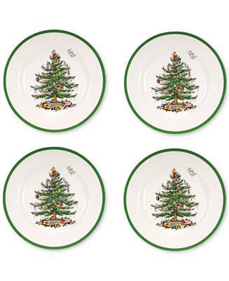 Christmas Tree Dinner Plates, Set of 4 | Macy's