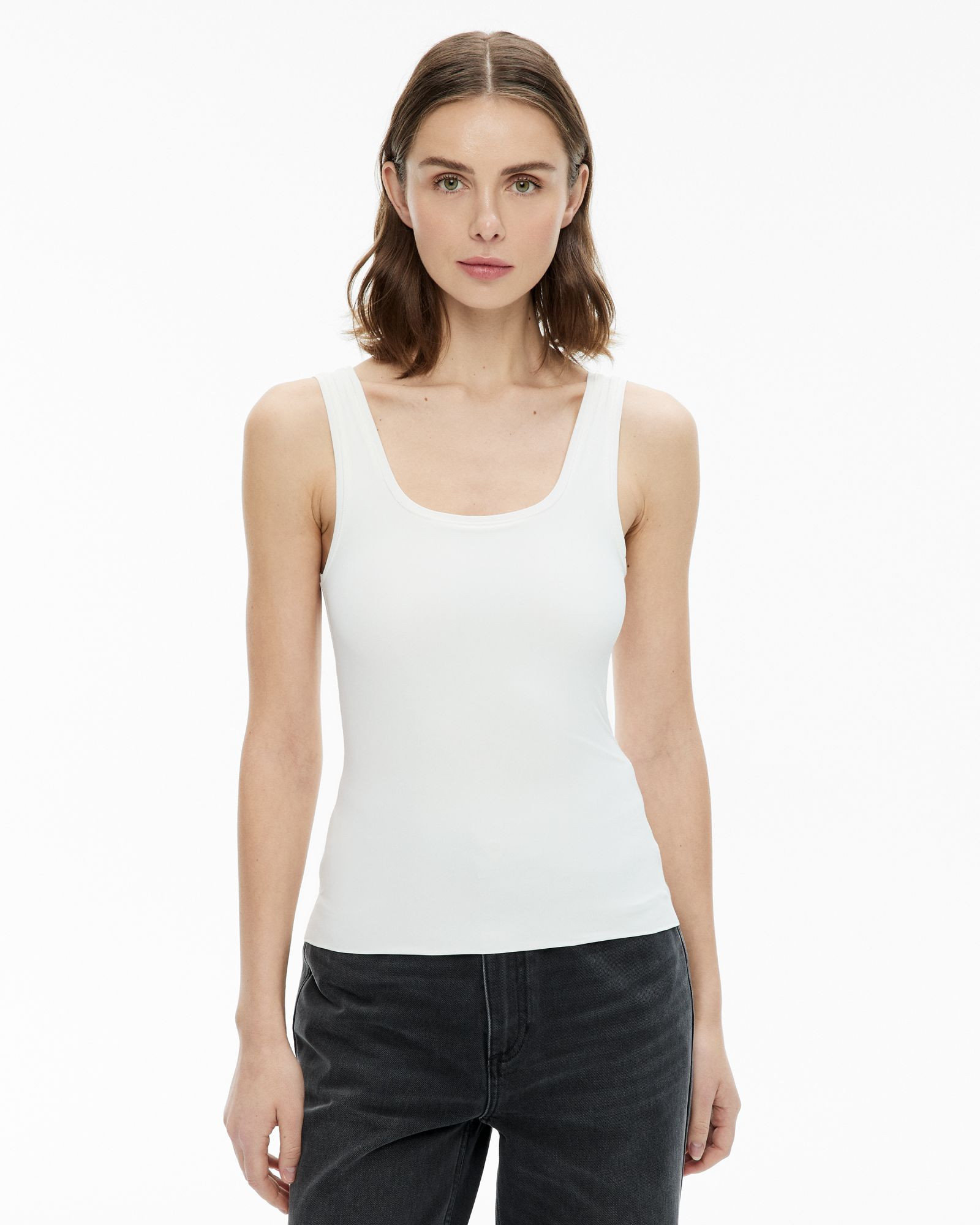 Witchery Women's Essentials Tank Top in White | Size Medium | Nylon/Elastane | Witchery (AU)