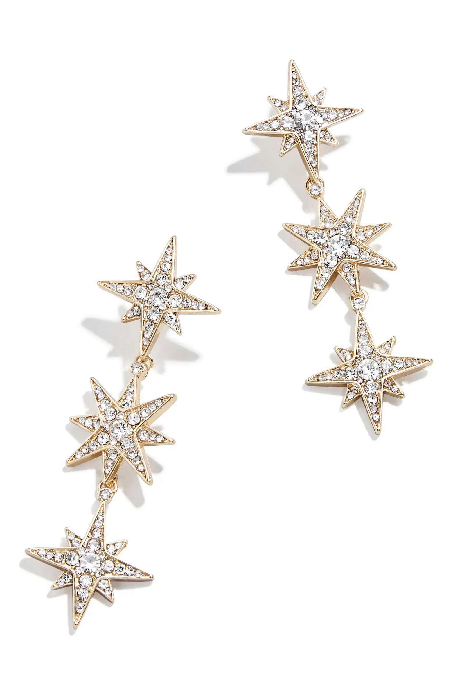 BaubleBar Triple Crystal Star Drop Earrings | Nordstrom | Nordstrom