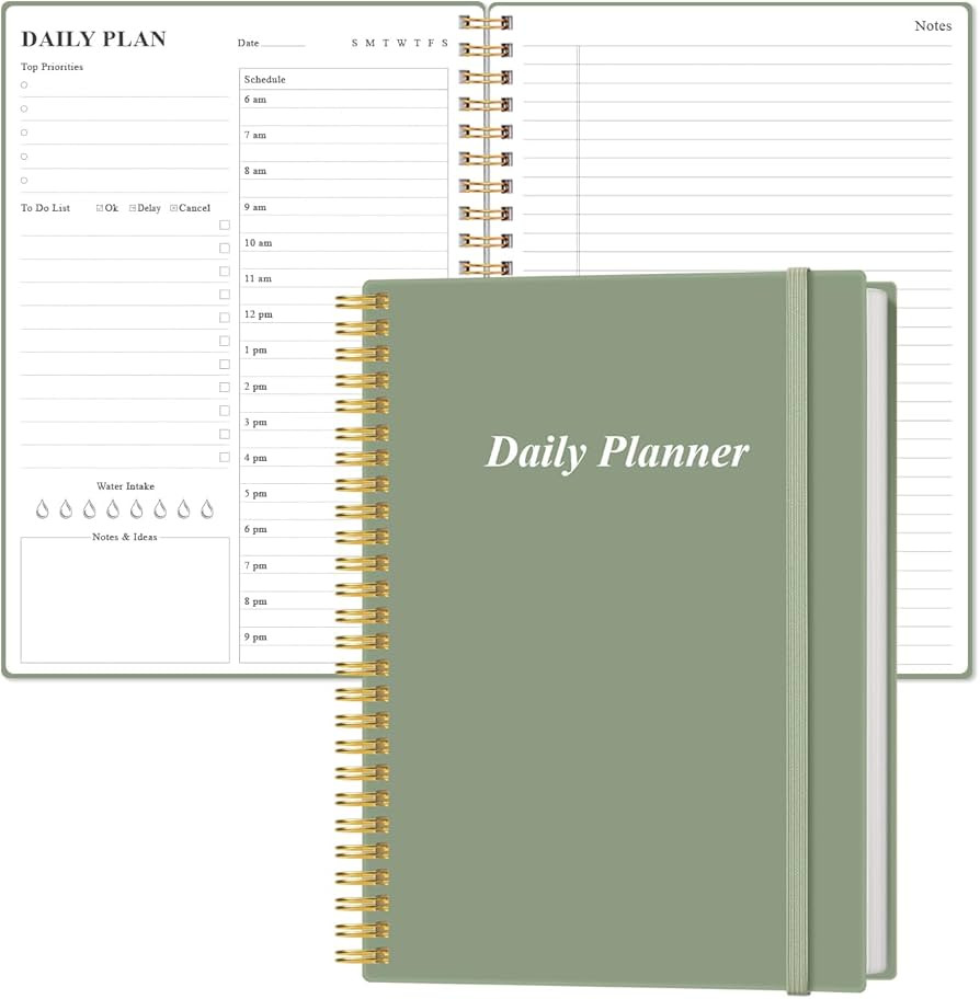 Daily Planner Undated - B5 To Do List Notebook Hourly Schedules, Spiral Appointment Planner for W... | Amazon (US)
