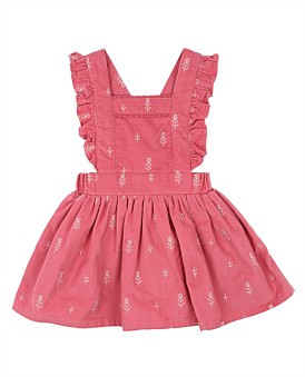 David Jones Bebe by Minihaha Piper Cord Pinafore in Dusky Rose, Size 0 | David Jones (Australia & New Zealand)