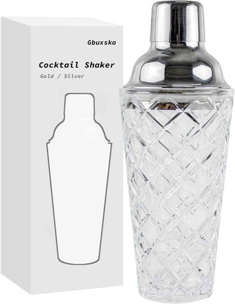 Gbuxska Glass Cocktail Shaker Kit, 14.2 Ounce Martini Mocktail Making Set with Leakproof Metallic... | Amazon (US)