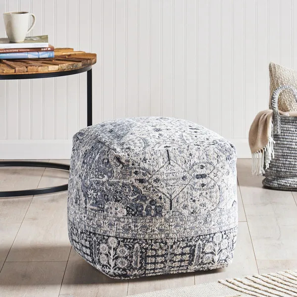 Arimo Contemporary Fabric Cube Pouf by Christopher Knight Home | Bed Bath & Beyond