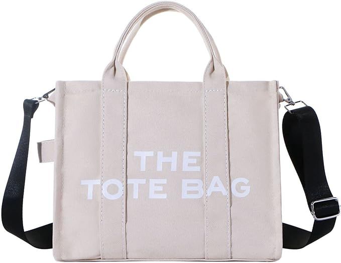 Sunshinejing Canvas Tote Bags for Women Small Totes Purse Travel School Crossbody Bag Work Handba... | Amazon (US)