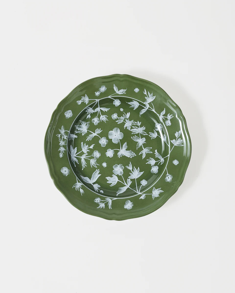 Ginori Floral Dessert Plate Green | Cabana Magazine