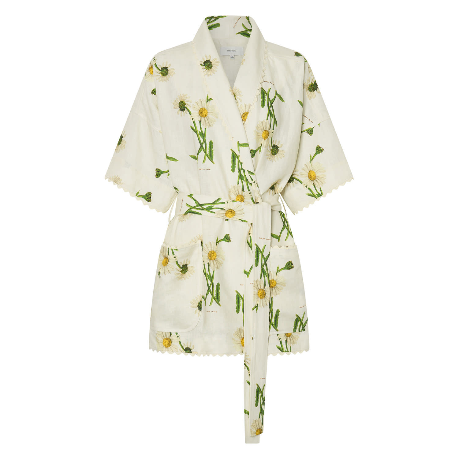 Field Daisy Print Robe - String | Oroton | Oroton