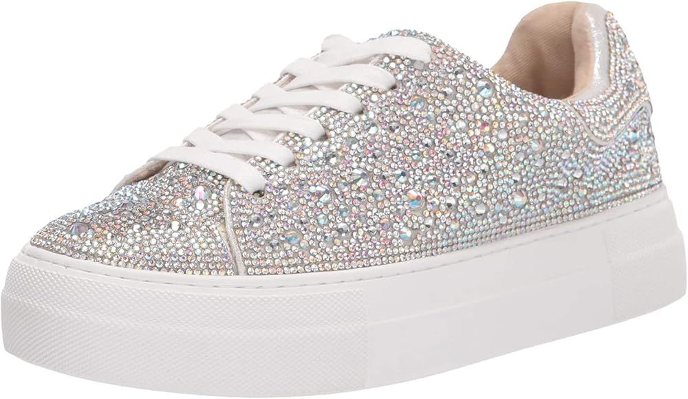 DOEYG Women's Glitter Sneakers Sparkly Rhinestone Sneakers Platform Lace up Chunky Heel Tennis Sh... | Amazon (US)