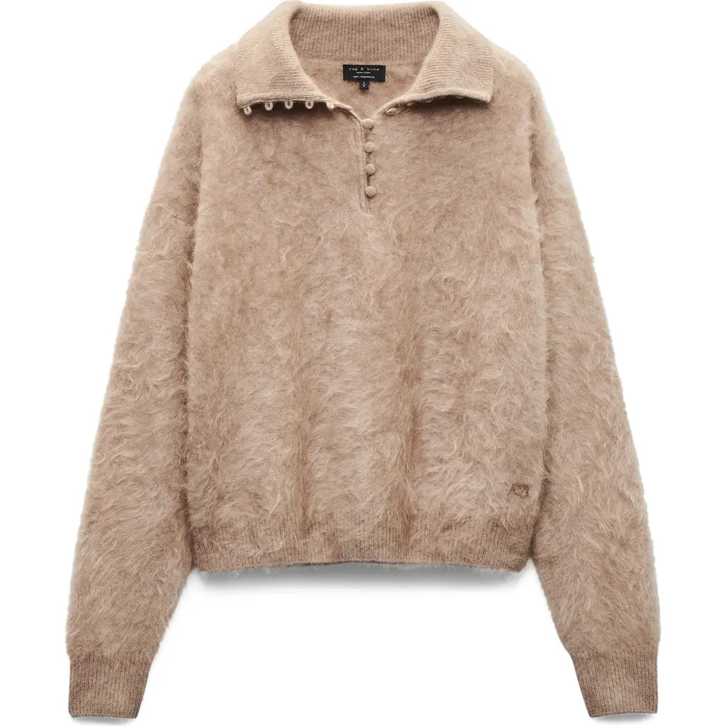 rag & bone Jada Brushed Cashmere Sweater in Mink at Nordstrom, Size Medium | Nordstrom