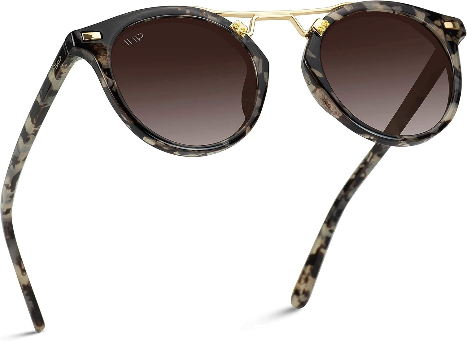 WearMe Pro Women's Polarized, Round Retro, Double-Bridge Vintage Sunglasses | Amazon (US)