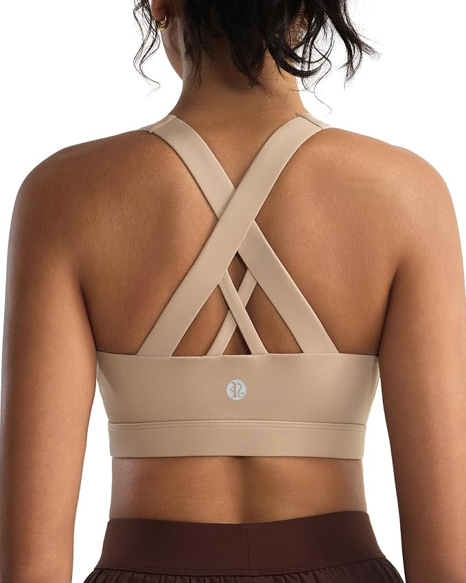 RUNNING GIRL Sports Bras for Women,Padded Strappy Sports Bras Criss-Cross Back Medium Support Spo... | Amazon (US)