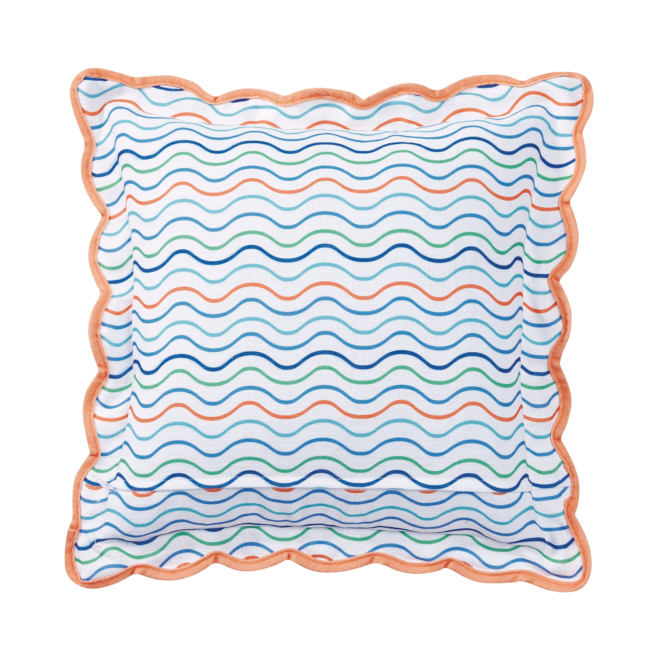 Mainstays Scallop Stripe Decorative Pillow, 18" x 18", Orange | Walmart (US)
