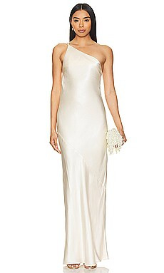Shona Joy La Lune One Shoulder Cowl Back Maxi Dress in Cream from Revolve.com | Revolve Clothing (Global)