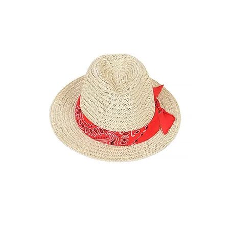 Women Fedora Straw Hat Features a Bandana Sash with a Short Brim | Walmart (US)