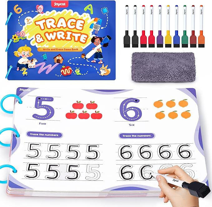 JoyCat Preschool Learning Activities 48 Reusable Pages, Handwriting Practice for Kids Toddlers, T... | Amazon (US)