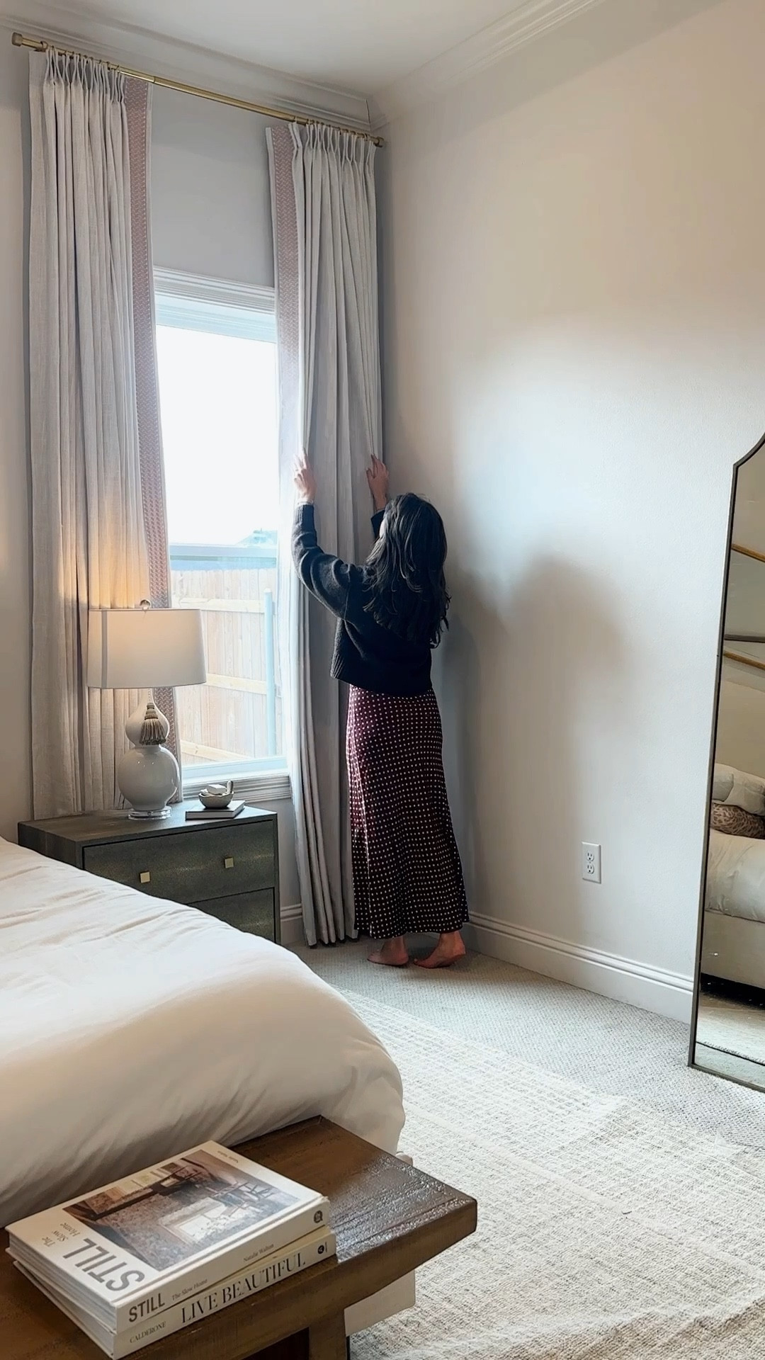 Two Pages curtain details:
Product Name: Liz Linen Drape Pleated 
Color: Beige White 1908-1
Trim Border: Style Q21
Header Style: Triple Pleat
Single Panel Width & Length (in inches):  50' W x 113' L 
Liner Type: Blackout
Memory Shape (Yes/No): Yes



#LTKSeasonal