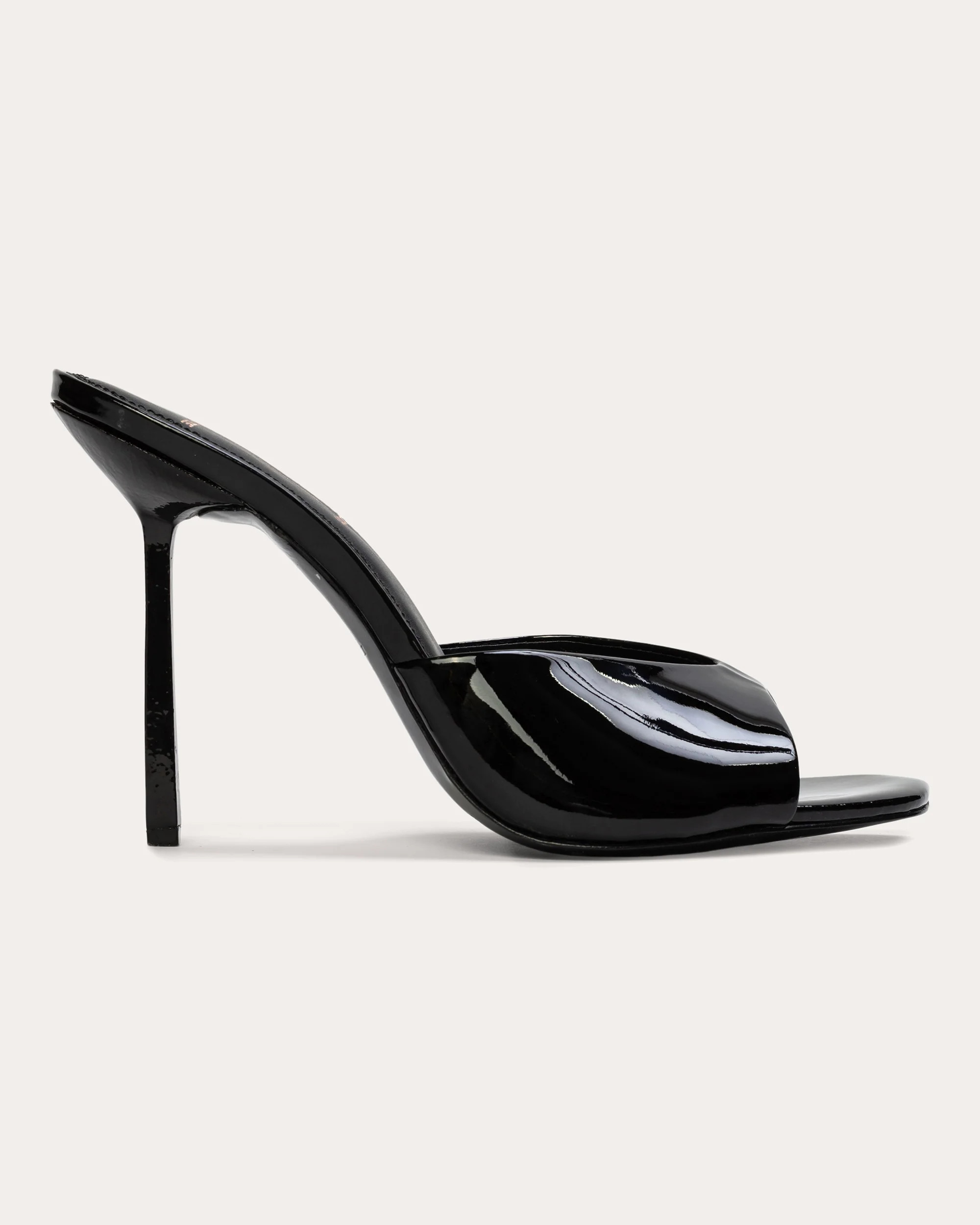 Black Suede Studio Women's Nori 100 Sandal in Black Patent Leather | Olivela