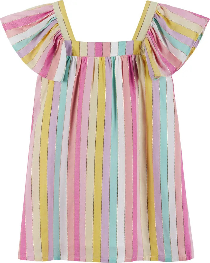 Kids' Stripe Flutter Sleeve Dress | Nordstrom Rack