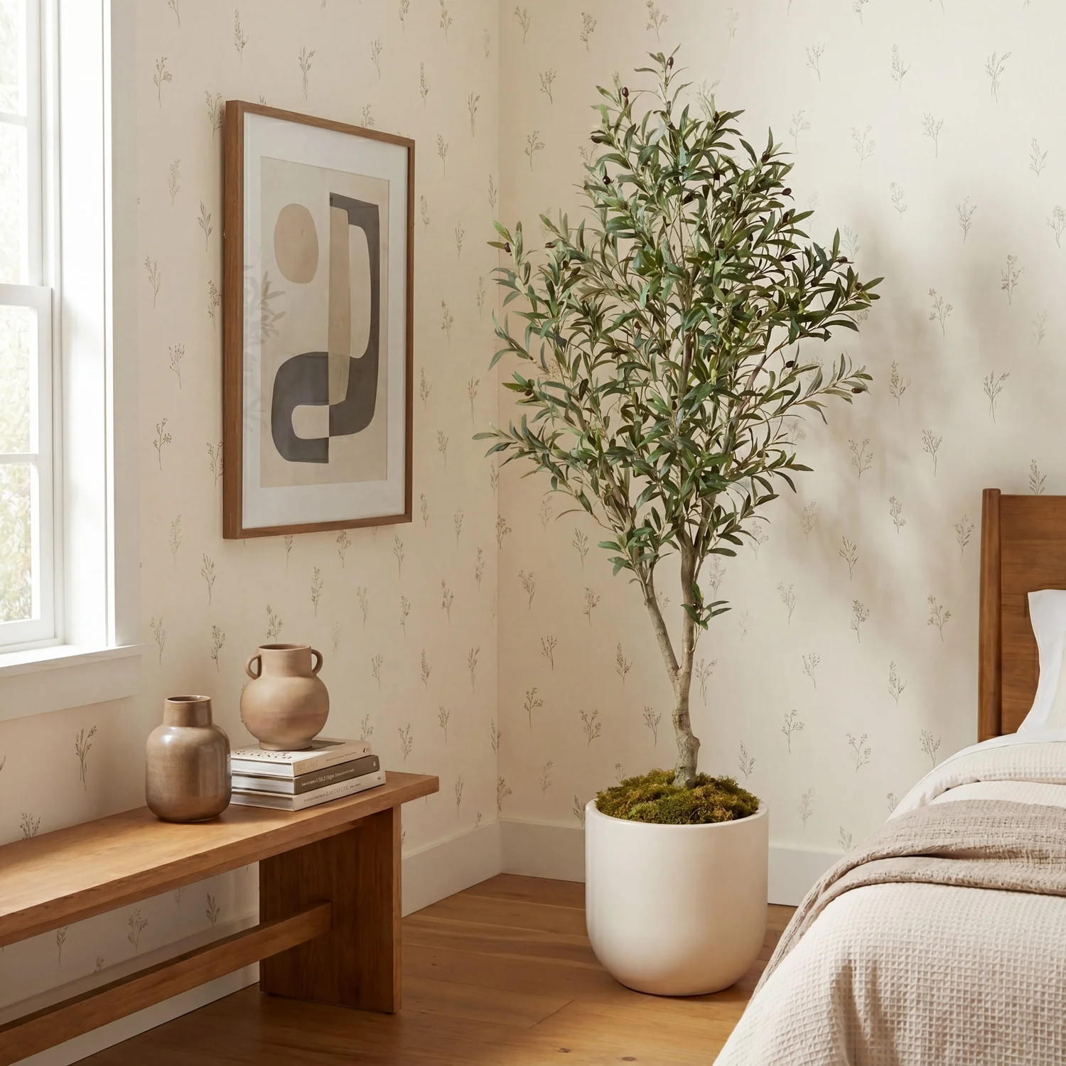 7' Artificial Airy Olive tree | Nearly Natural