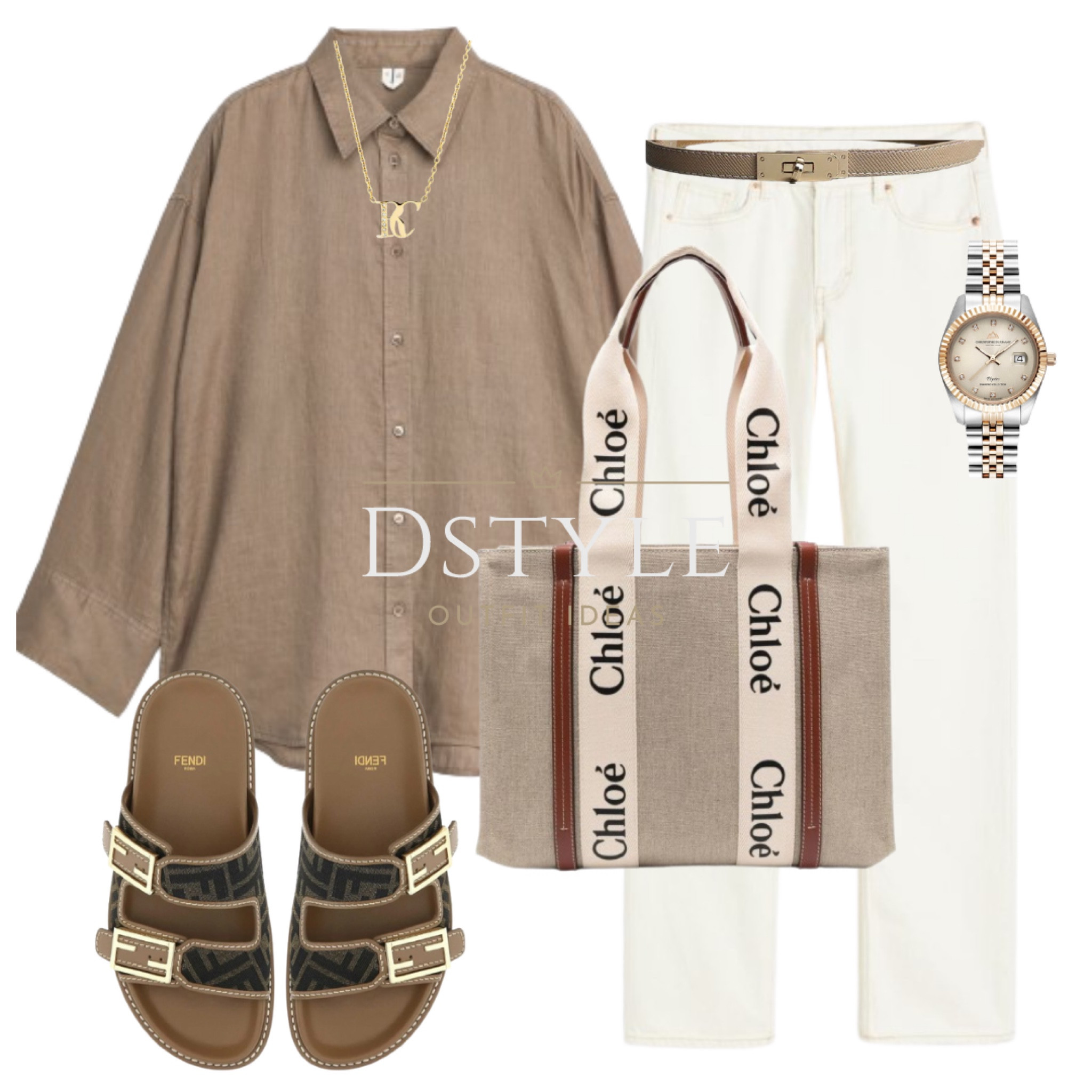 Mole loose linen shirt, cream jeans, Chloé tote bag, Fendi slide sandals,  spring style, ootd, comfy yet chic look, summer outfit

#LTKitbag #LTKshoecrush #LTKstyletip