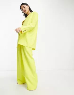 Something New X Madeleine Pedersen tailored blazer skirt and trouser co-ord in n | ASOS (Global)