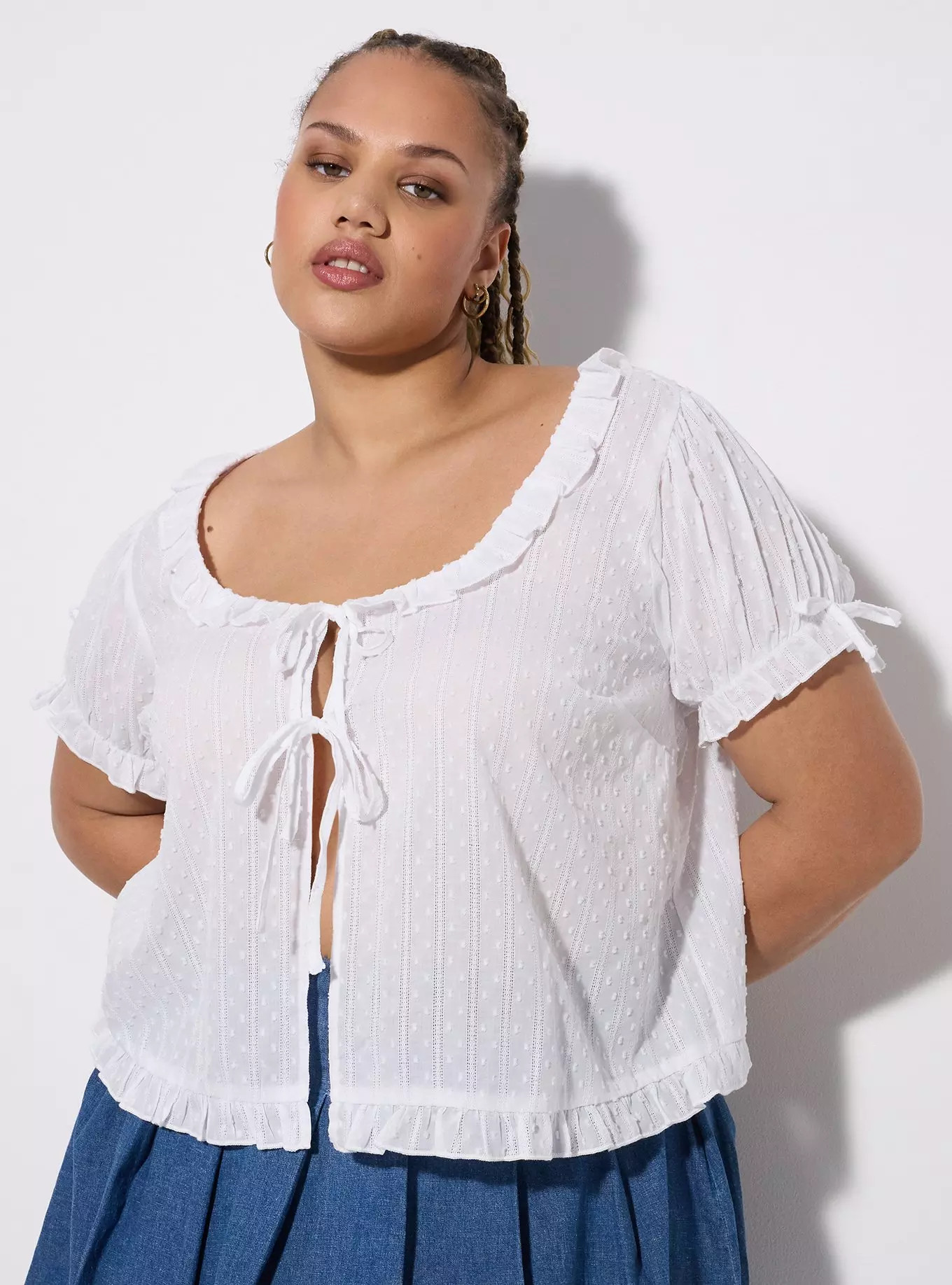LoveSick Ruffle Detail Tie Front Top | Torrid (US & Canada)