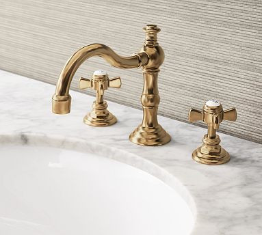 Langford Cross Handle Widespread Bathroom Sink Faucet | Pottery Barn (US)