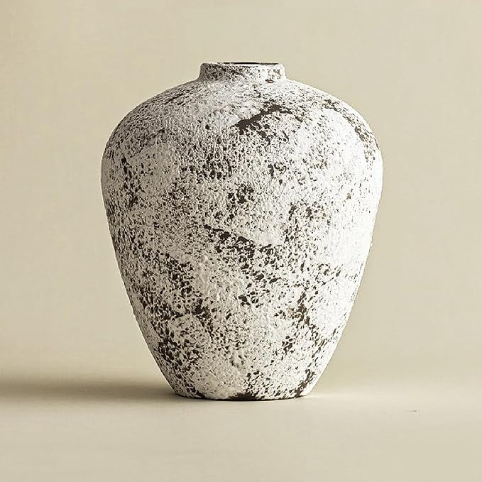 Ceramic Rustic Farmhouse Vase,Terra Cotta Vintage Vase,Pottery Decorative Flower Vases for Living... | Amazon (US)