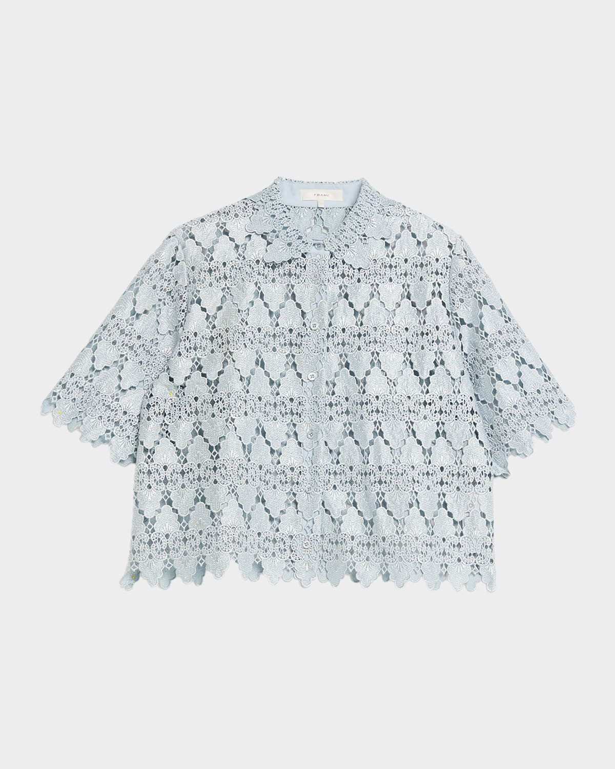 Lace Button-Front Shirt | Neiman Marcus