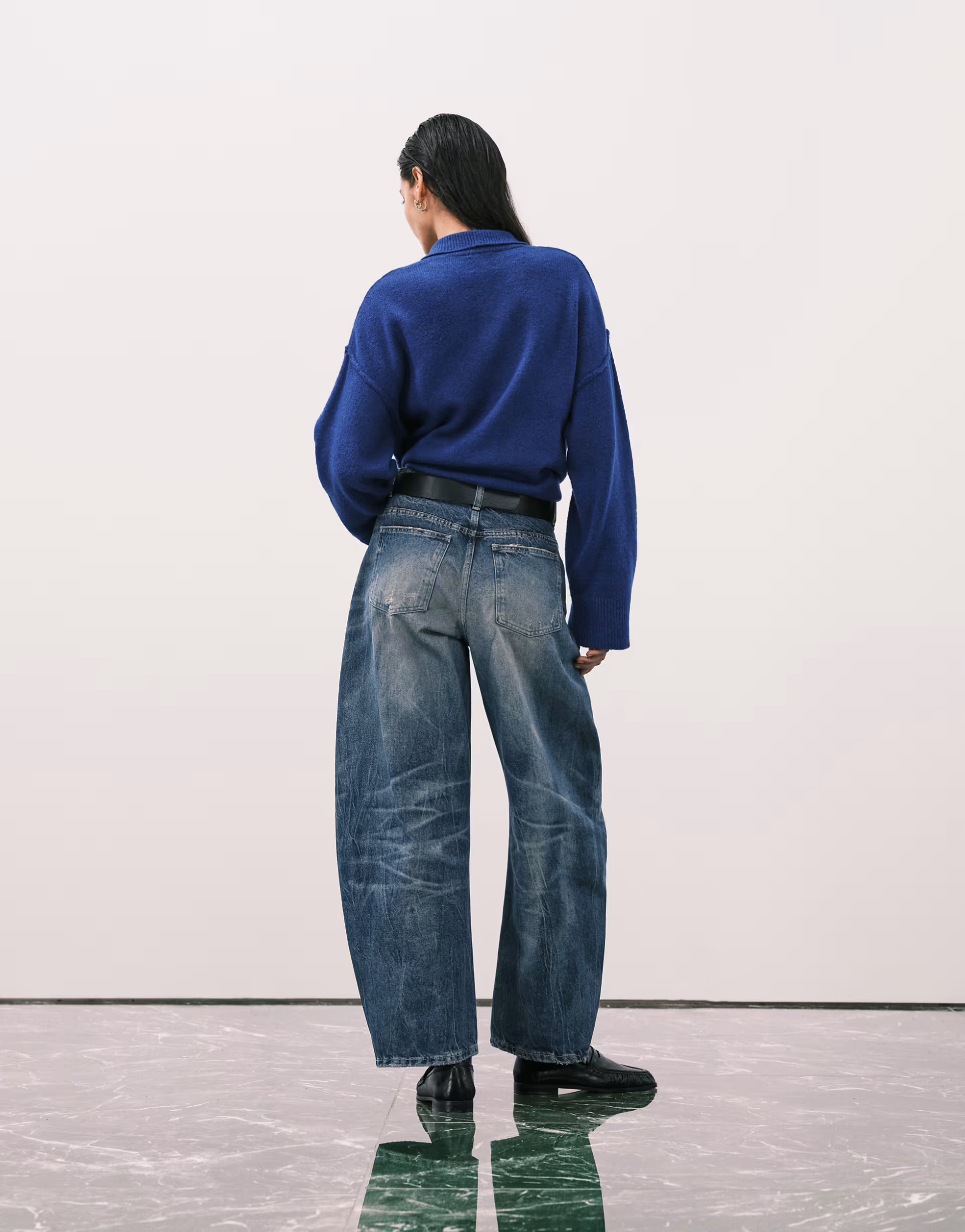 ASOS DESIGN high waisted barrel leg jeans in authentic vintage wash | ASOS (Global)