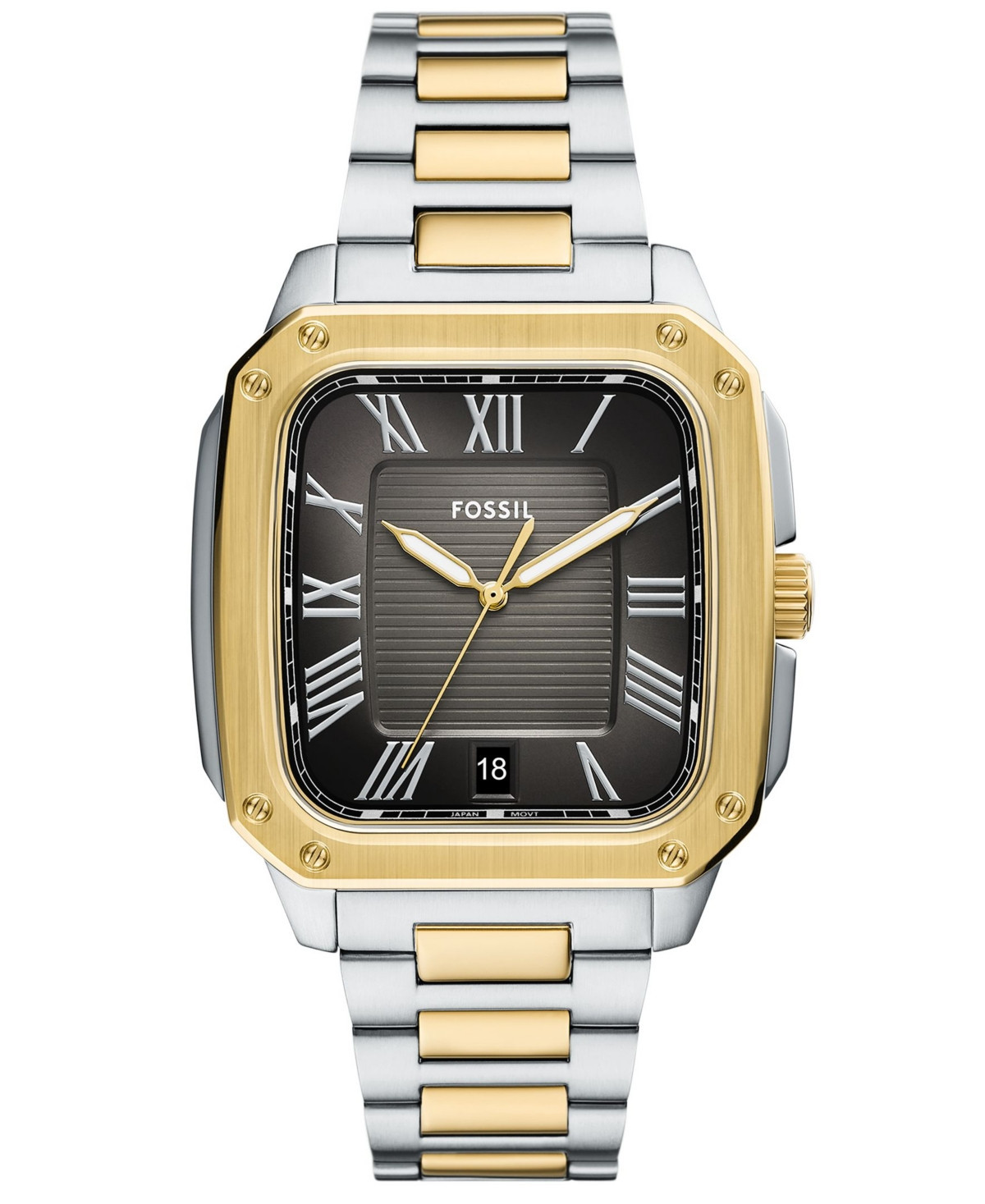 Fossil Men's Crosby Three-Hand Date Two-Tone Stainless-Steel Watch, 42mm - Two-Tone | Macy's